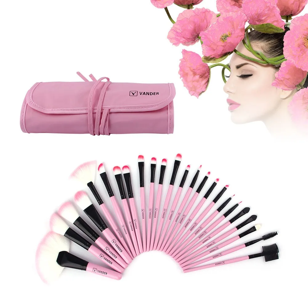 VANDER 24Pcs Makeup Brushes Set Beauty Tools Cosmetics Eyebrow Shadow Powder Pincel Make Up Maquiagem Kits + Pouch Bag (10)