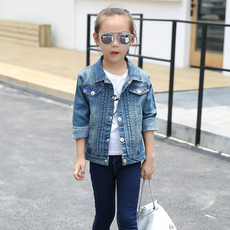 weiqinniya Girls Jacket Holes Jeans Jackets For Girls Fashion Children