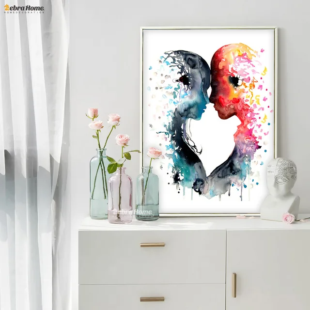 original watercolor love canvas