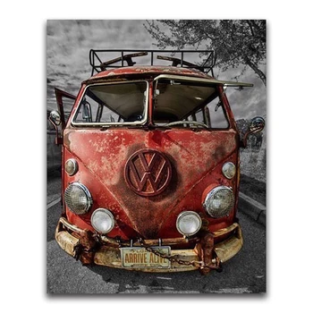 

5D Diy Square Diamond Painting Cross stitch VW bus full round Diamond embroidery car Diamond mosaic machine Pictures rhinestones