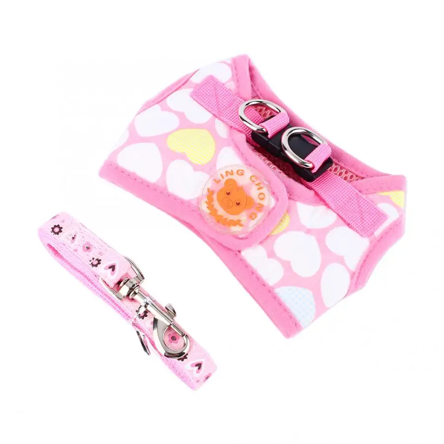 

Adjustable Breathable Pet Dog Printed Chest Strap Pet Dog Harness Leash Lead Set Dog Chest Straps Accessories