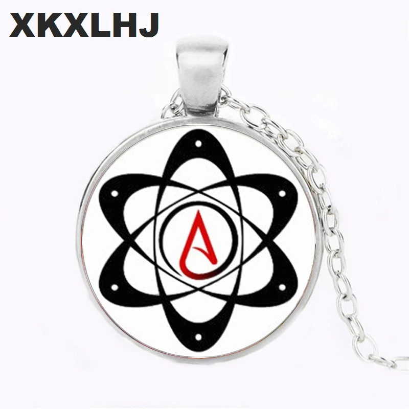 Atheist Jewelry Stainless Steel Atheism Symbol Sign Charm Pendant Clip