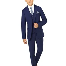 Новые 3 шт набор мальчика костюмы для свадьбы официальная Вечеринка кулак Связь праздничная одежда классический смокинг