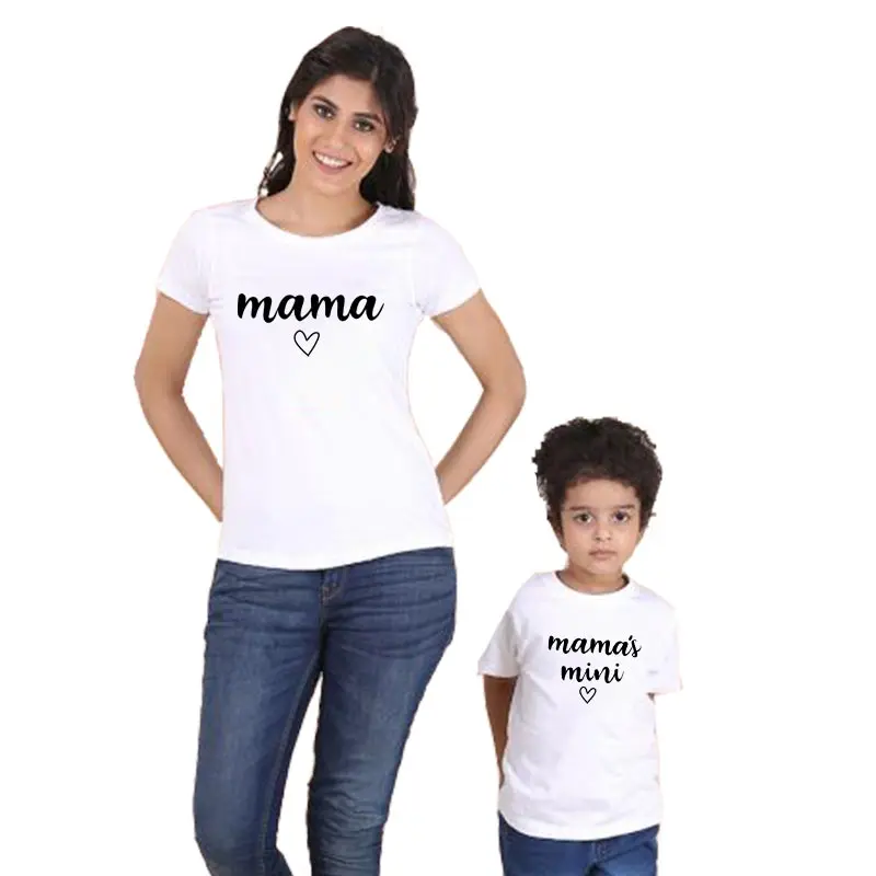 Одежда «Мама и я» семейная футболка для мамы, одежда для малышей одинаковые комплекты для мамы и дочки, одинаковые комплекты для мамы и дочки, для мамы и дочки - Цвет: white
