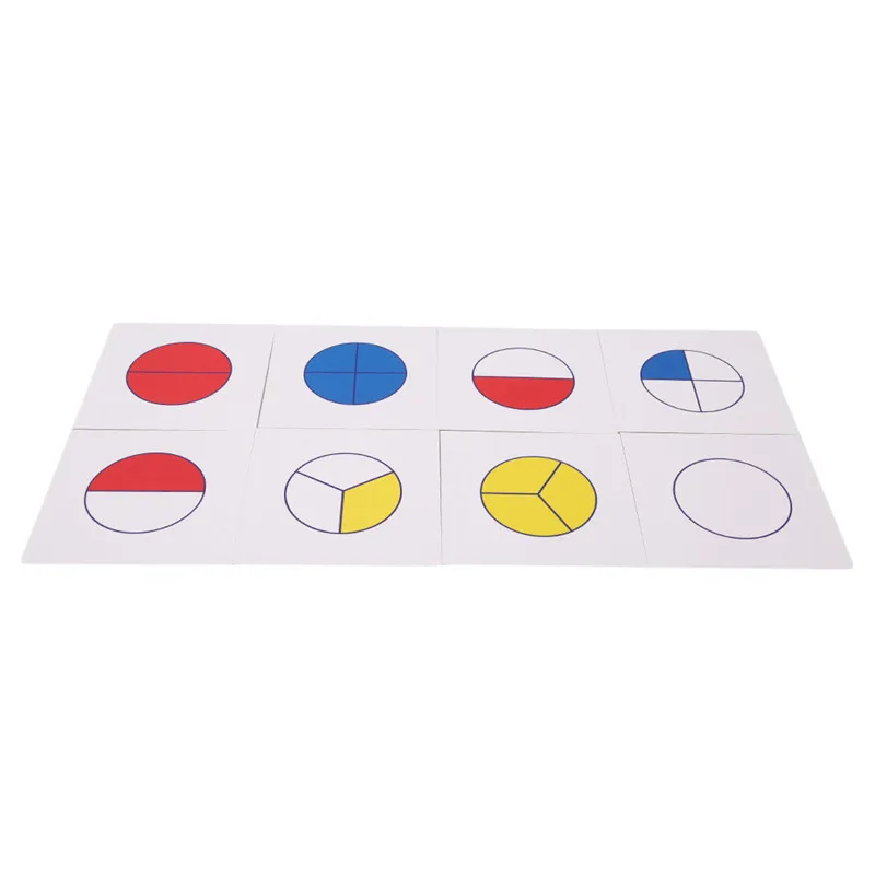 1 Set Montessori Math Teaching Aid Kids Early Childhood Education Digital Fraction Card For Learning Mathematics Toy