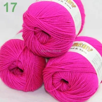 

LOT of 3 Skeins x 50gr DK Silk wool cashmere BABY Hand Knitting Yarn Berry Pink 17