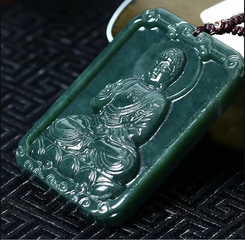 Кулон Будды с природным hetian QINGYU amitabha Зодиак собака свинка покровитель кулон|pendant
