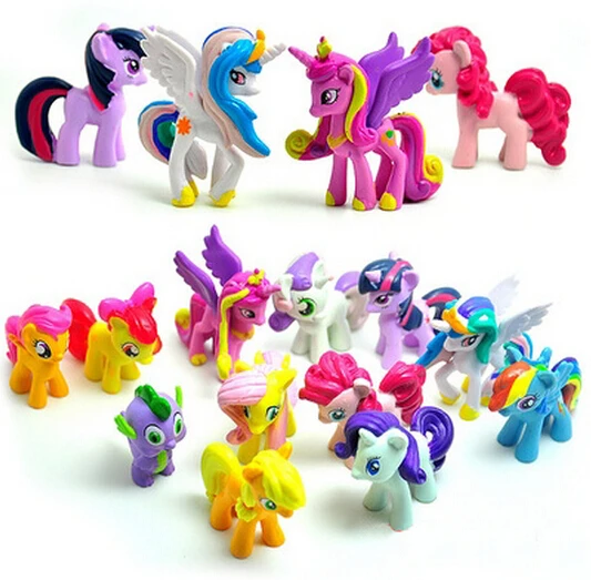 12pcs lot Unicorn Horse font b Action b font font b b font font b Toy