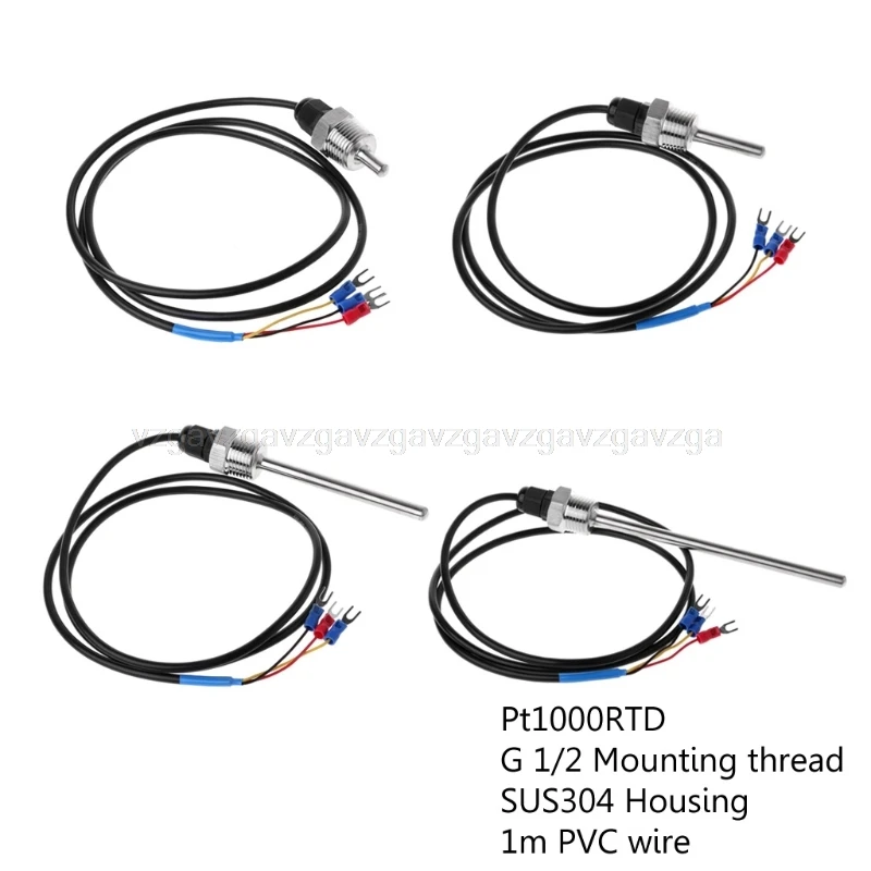

PT1000 SUS304 Housing Platinum Resistance Temperature Sensor G1/2 Thread 3-Wires JUL28 dropship