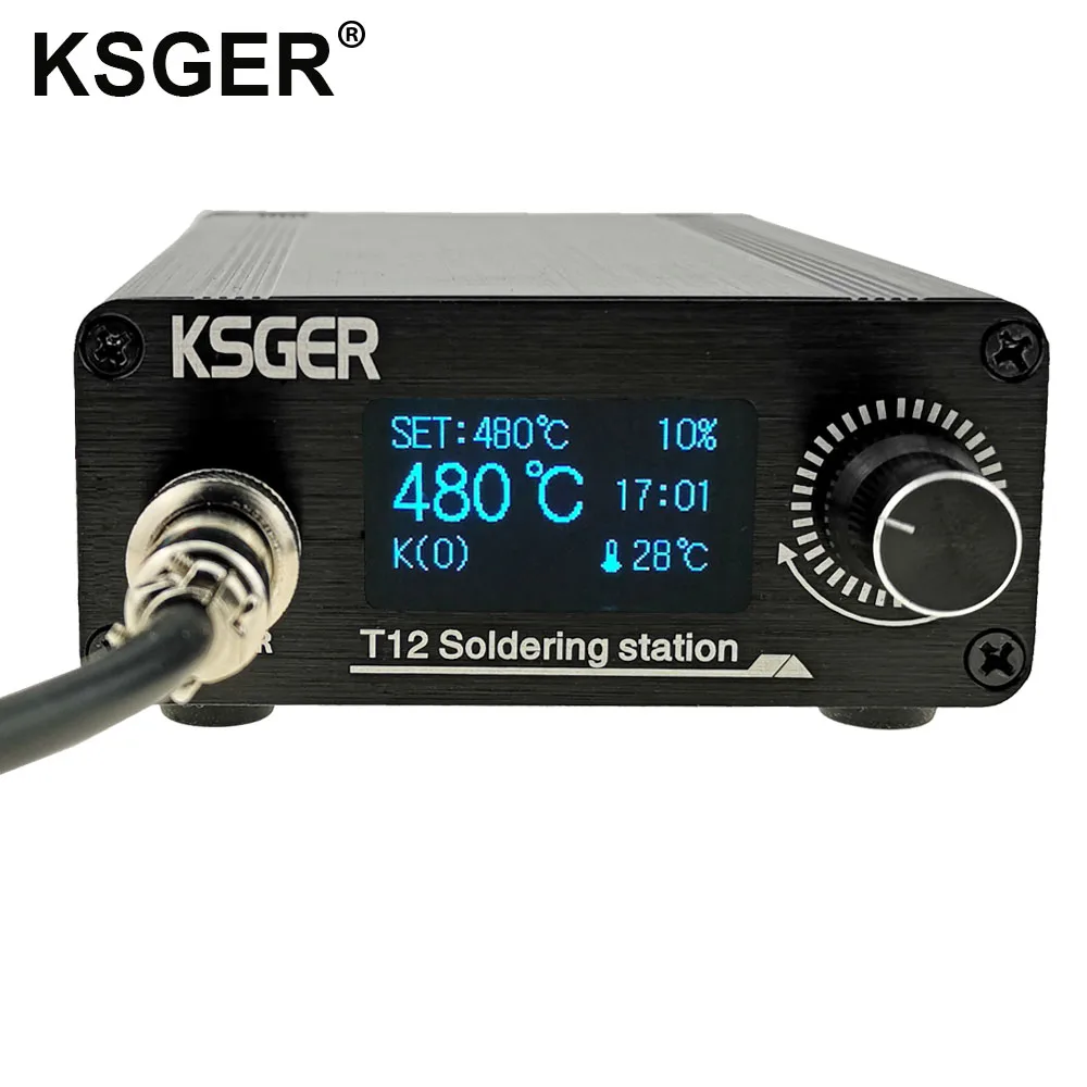 KSGER T12 паяльная станция STM32 V2.1S OLED контроллер T12 железные наконечники сварочные комплекты ручка из алюминиевого сплава цинковая подставка быстрый нагрев