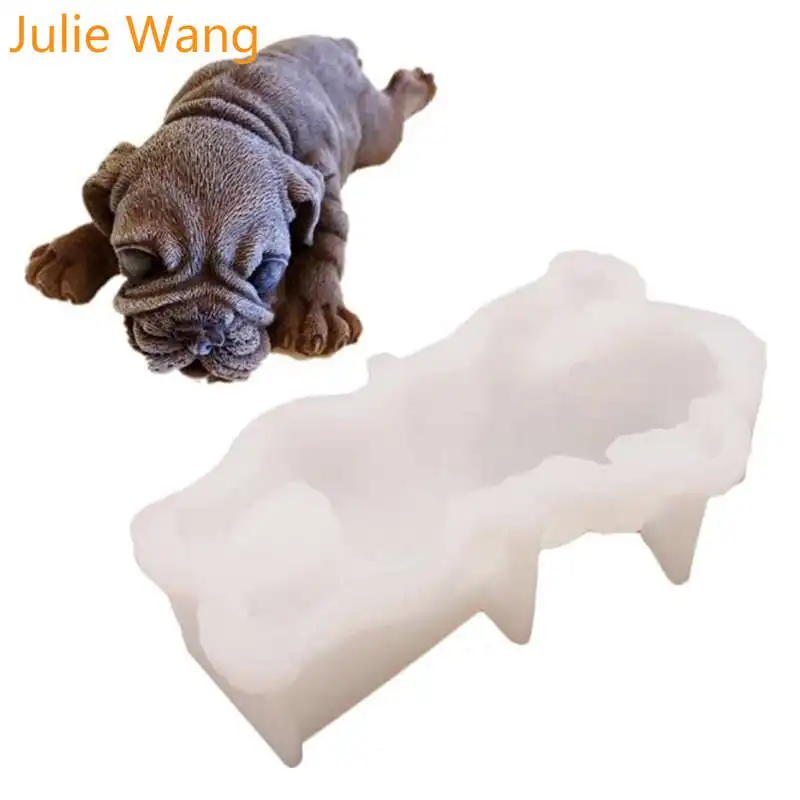 

Julie Wang Food-grade Silicone Shar Pei Dog Cake Food Molds Ice Cream Pudding Epoxy Casting FDA Mould Jewelry Making Tool