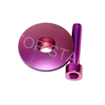 

Bike Bicycle Titanium CNC Headset Top Cap and M6 x 30mm Titanium Bolt Screw