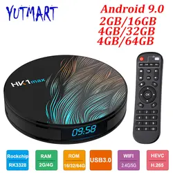 HK1 MAX Smart tv box Android 9,0 4 Гб 64 Гб RK3328 четырехъядерный 2,4G/5G Wifi BT 4,0 4 K 1080 P HD телеприставка 2 Гб 16 Гб медиаплеер