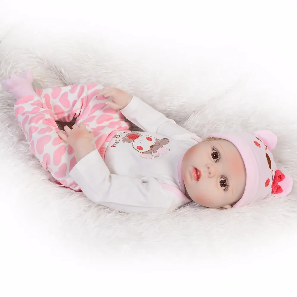 

Full Silicone Vinyl body Lifelike bebe Reborn Baby girl Doll Toys 23'' alive Baby Dolls Reborn kids on Xmas Gifts big eyes princ