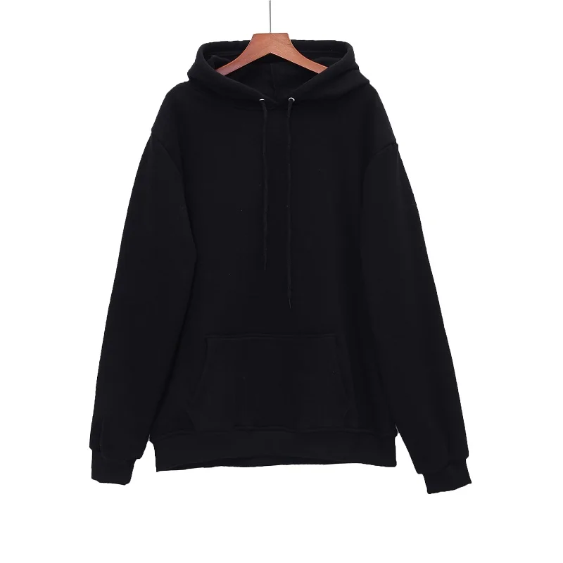 Cena Moda kolor hooides męskie grube ubrania zimowe bluzy mężczyźni hiphopowy sweter solidna polar z kapturem odzież męska