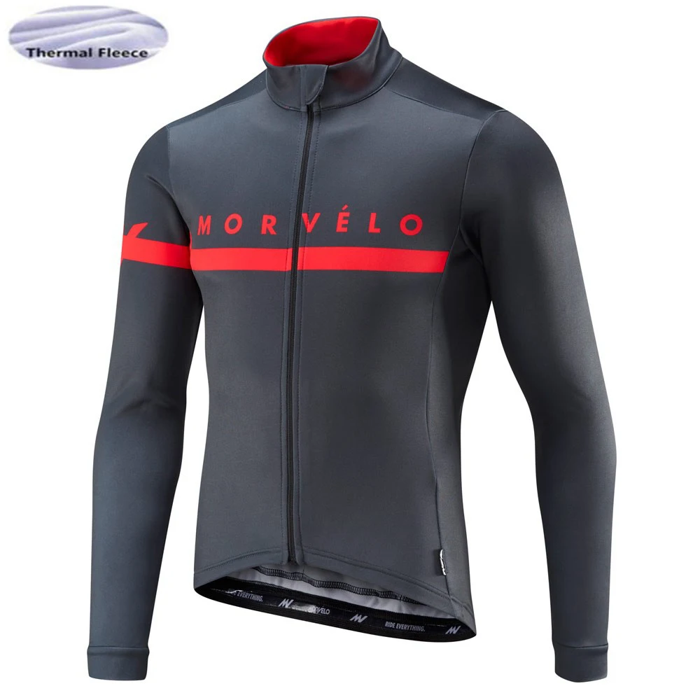 

2018 Morvelo Winter Thermal Fleece Men Bicycle Long Sleeve Cycling Jersey Clothing Pro Team Outdoor Mountain Road Bike Triathlon