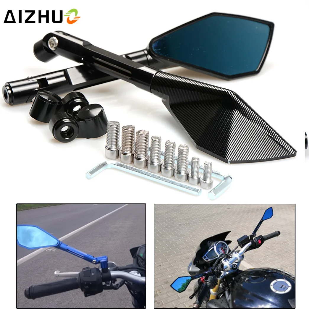 8mm 10mm Motorcycle Rearview Mirror Rear View CNC Aluminum For Yamaha