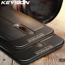 KEYSION Phone Case for Oneplus 7 Pro Case Leather Texture TPU Soft Protective Bumper Rubber Cover Case for Oneplus 7 1+ 7 Pro