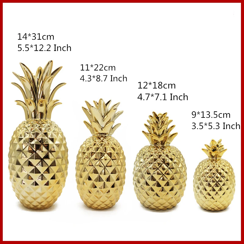 VILEAD 6 стилей керамические ананасы Позолоченные фигурки креативное украшение для фруктов современный минималистичный домашний Декор Аксессуары