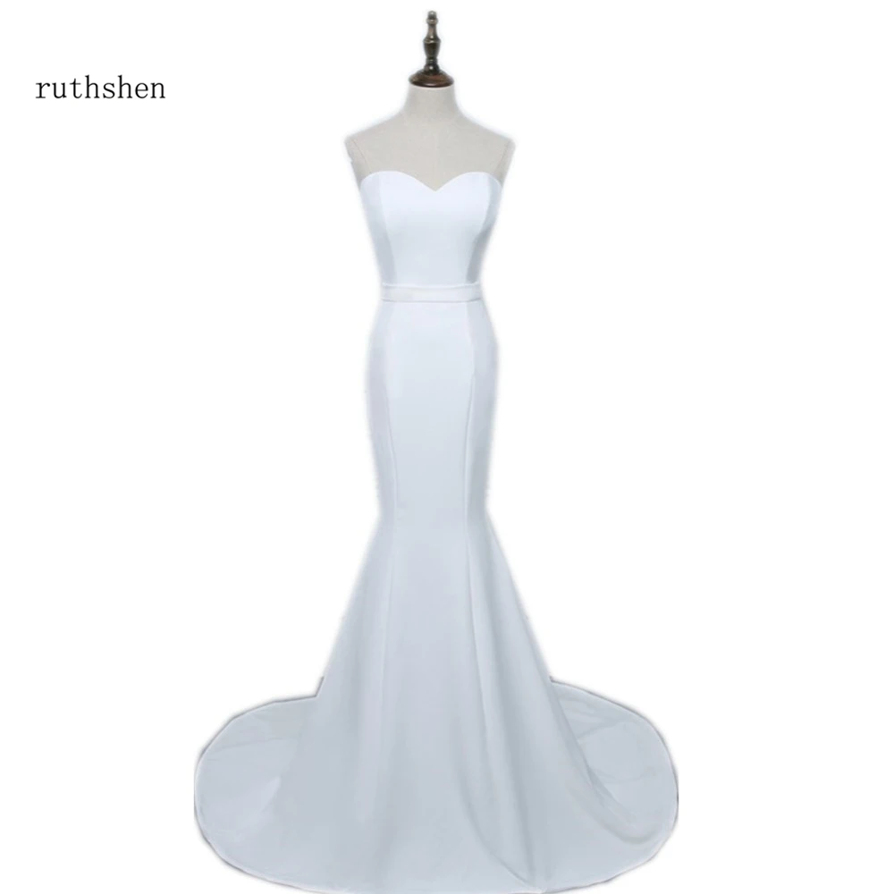 

ruthshen Sexy Fashion Strapless Mermaid Wedding Dresses Sweetheart Simple Vestidos De Novia Sirena China Bridal Gowns 2018
