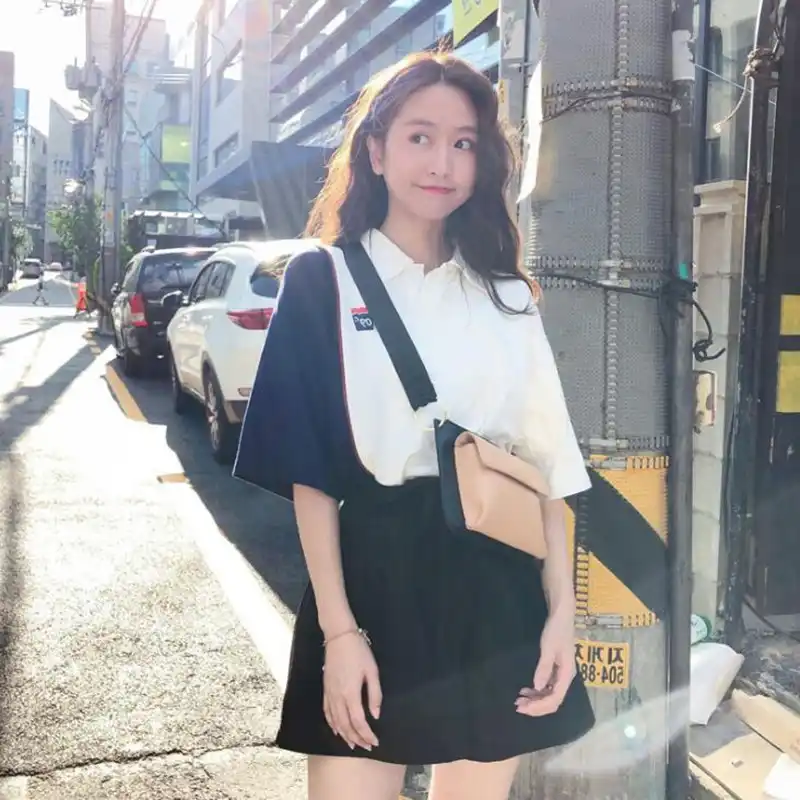 21新夏の女性の半袖綿100 ゆるいファッションカジュアルポロシャツ女の子ポロシャツブランド服 Polo Shirts Aliexpress