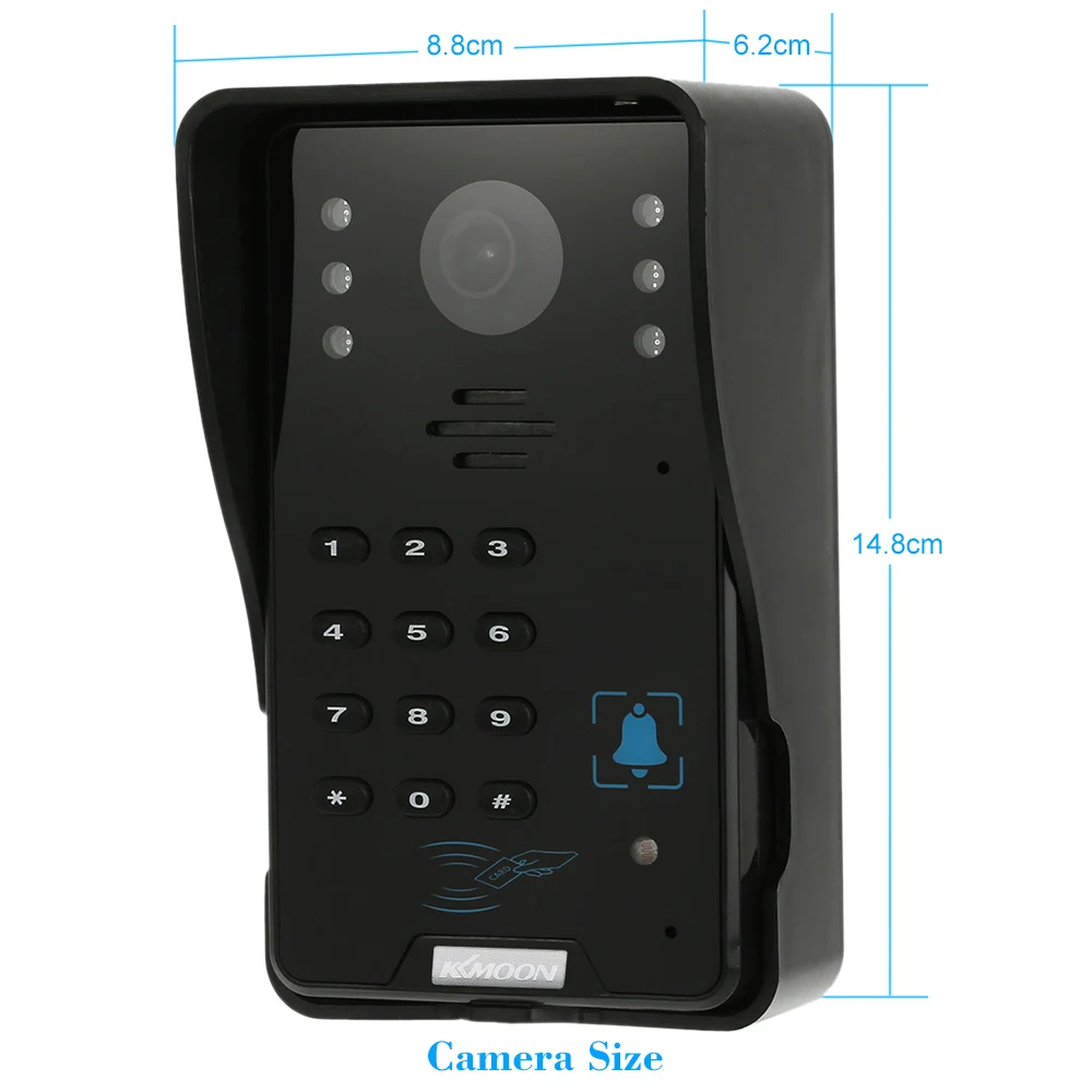Perfect KKmoon 7" Color Screen Video Intercom Video Door Phone Waterproof Visible Home Door Intercom With 1000TVL Camera Night Vision 7