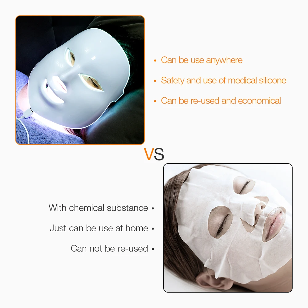 Cuidados com a Pele Cores Máscara Facial Beleza Rejuvenescimento Rugas Acne Remoção Rosto Terapia Clareamento Apertar Instrumento 7 Led Mod. 1263194 11 Cheap Utensílios de cuidado facial