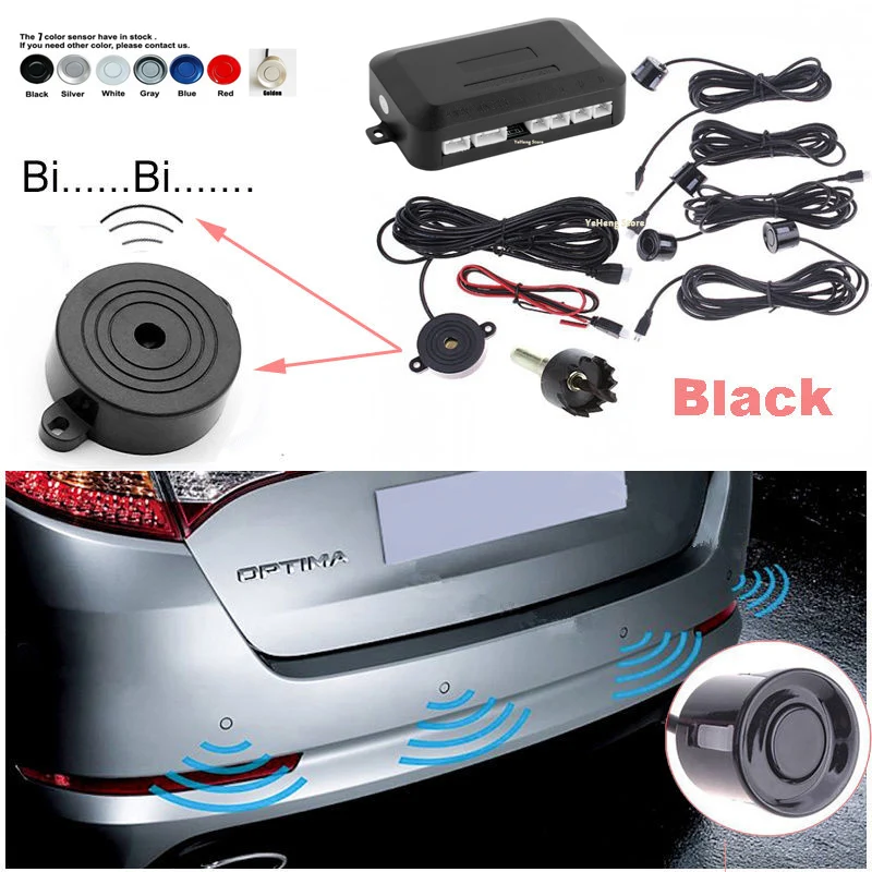 YYZSDYJQ автомобильные 4 парковочные датчики Parktronics черный/белый/Золотой/Серебряный 7
