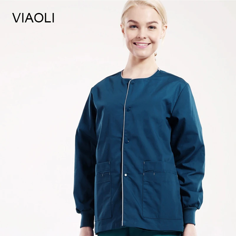 

Viaoli Surgical wear new out clothes for men and women models polyester cotton long-sleeved wash clothes doctor nurse brush coat