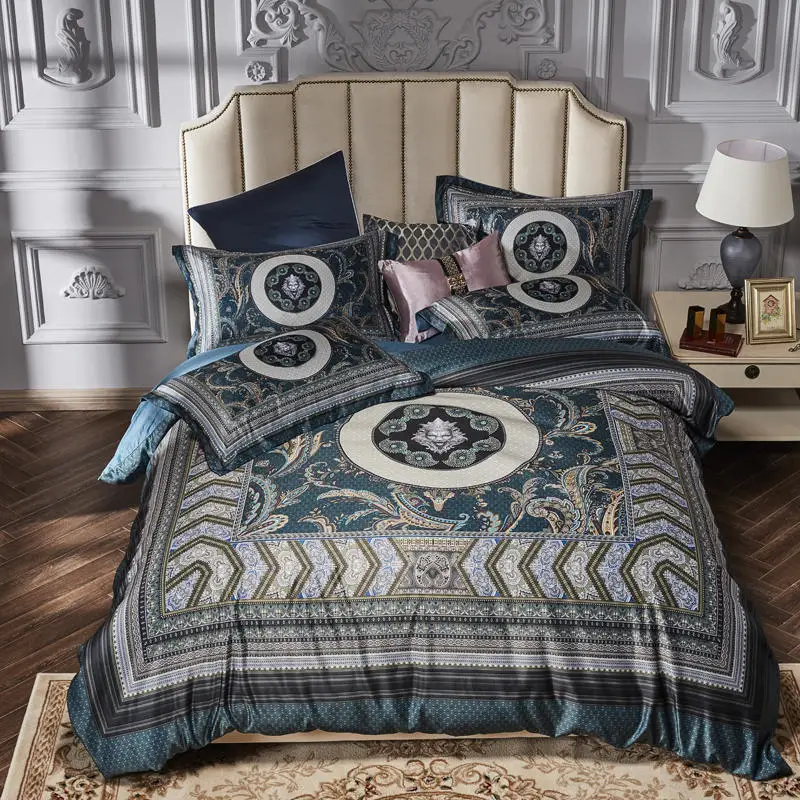 

Bohemia style Bedding Sets queen King size 4pcs digital printing Bed Linings Duvet Cover Bed Sheet Pillowcases Cover Set
