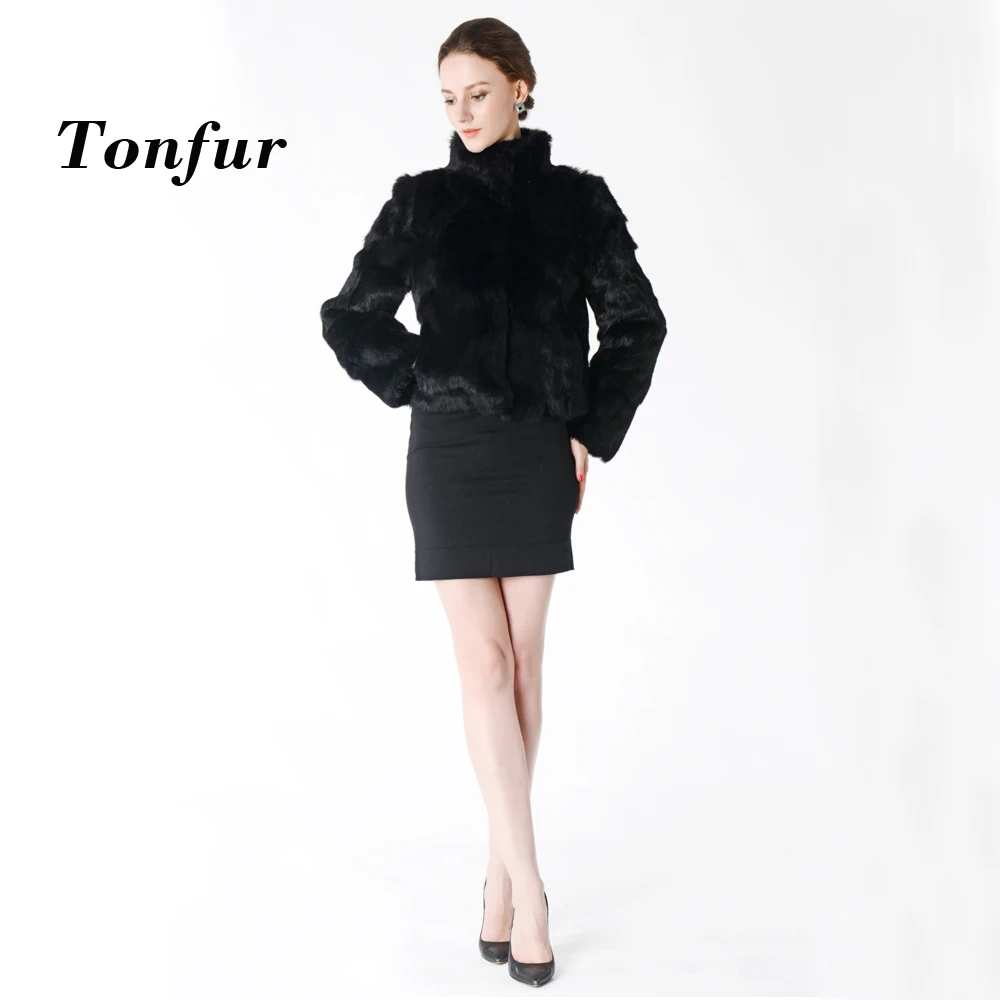 

2019 New Winter Pure Full Pelt Rabbit Fur Coat Real Whole Fur Jacket Mandarin Collar Lady Nature Rabbit Fur Waistcoat TBNT267