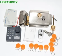 LPSECURITY kit de cerradura de puerta eléctrica, control de acceso RFID con huella dactilar, con 10 etiquetas de identificación para puerta de fábrica en casa