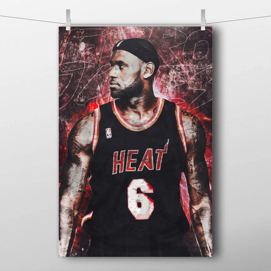 

Basketball Lebron James Vintage Poster Wall Art Painting Canvas Print For Home Room Decor