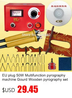 Free shipping mini Adjustable temperature gourd pyrography machine+8 pcs Pyrography iron Tips 25W 220V Wooden gourd crafts woodworking bench for sale