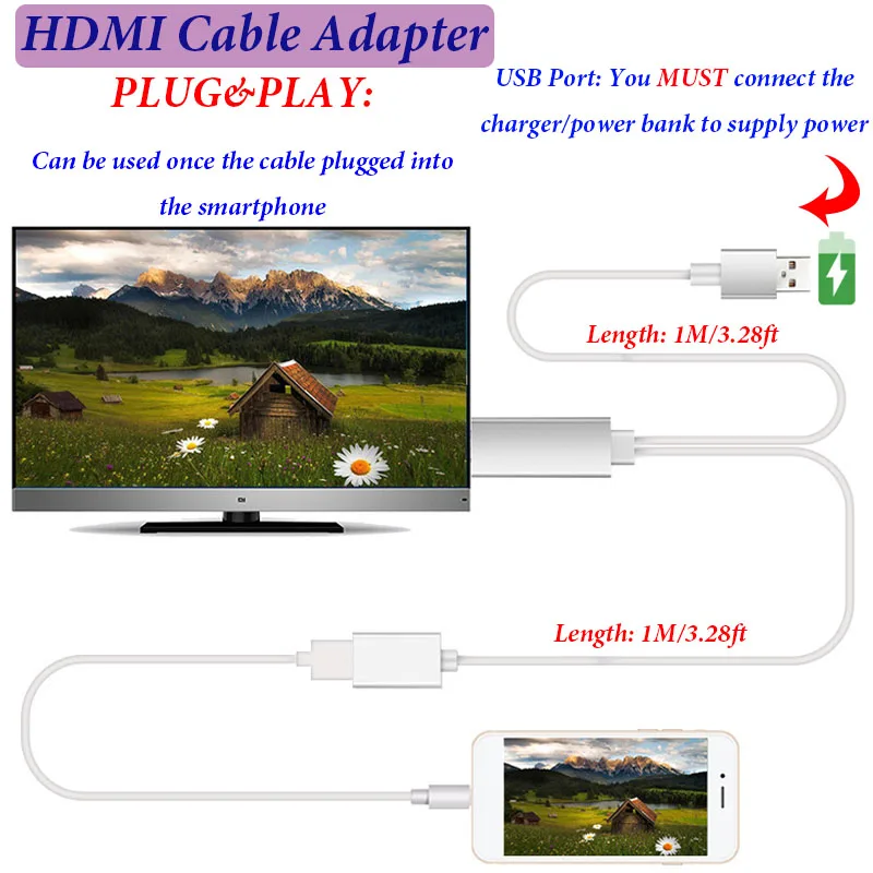 Mhl Hdmi Cable For Samsung Galaxy S6/edge Iphone 6 Note 5/4/3 S5 Huawei P9 Micro  Usb To Hdmi Cable Mhl Adapter Hdtv Tv Connector - Mobile Phone Adapters &  Converters - AliExpress