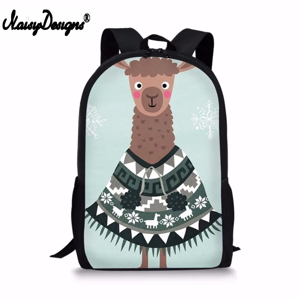 NOISYDESIGNS Customzied школьный рюкзак Альпака печати 3D школьные принадлежности сумка Тетрадь сумка для мальчиков девочек рюкзак на плечо