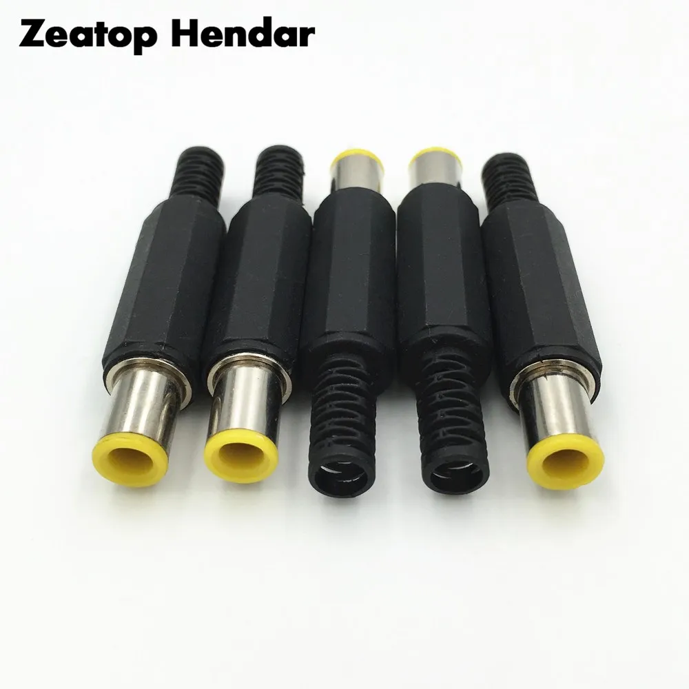 

10Pcs 5.0 x 1.0 / 5.5 x 1.7 / 6.0 x 1.2 / 7.0 x 1.2 MM DC Power Male Plug Socket Jack Yellow Head Plastic Handle DIY Connector
