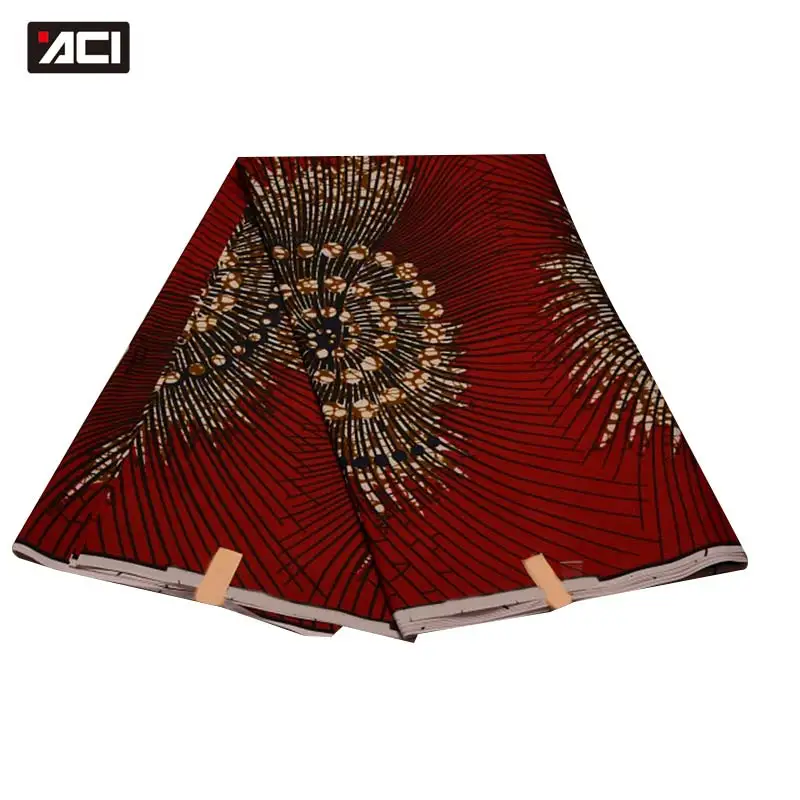 

ACI 100% Polyester African Batik Fabric 6 Yard Ankara Fabric African Real Wax Print Free Shipping Wax Tissu Africain For Wedding