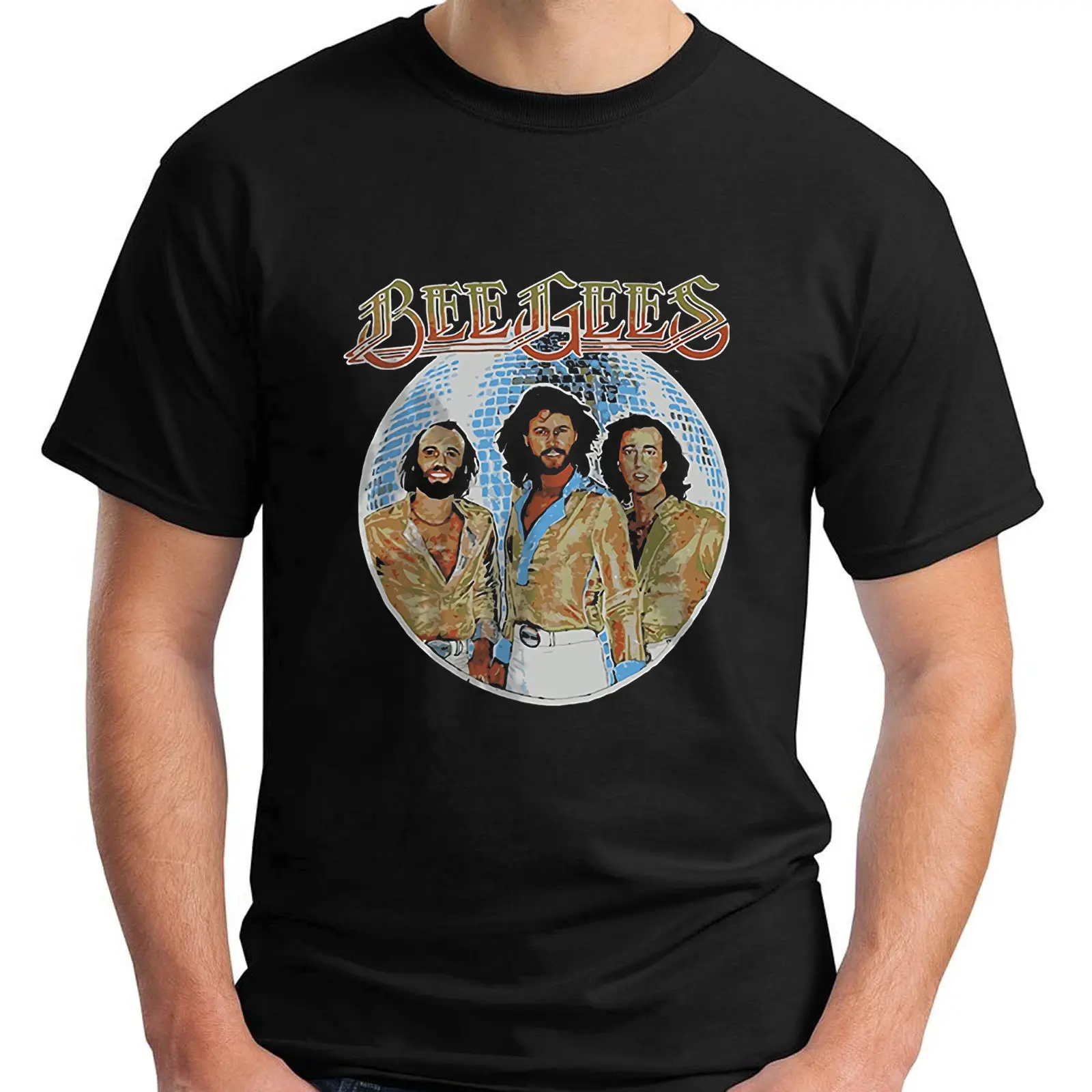 Новый Bee Gees дискотечный шар короткий рукав черный Для мужчин футболка Размеры S-5XL