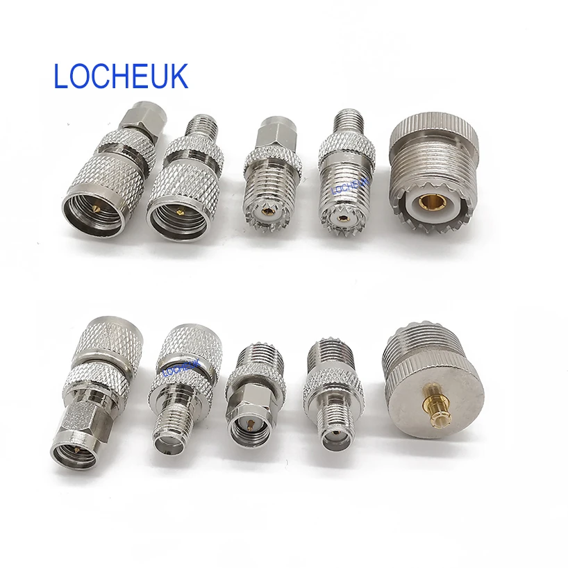 Набор мини адаптеров UHF PL259 SO239 для SMA/BNC/MCX/FME/F/TNC/Mini RF коаксиальный радиоприемник 20