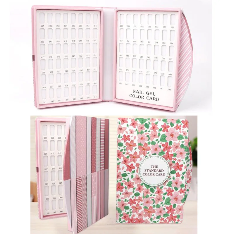 

60/80 Color Slots Nail Art Display Showing Shelf Fake Nails Polish Card Book