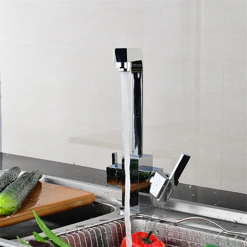 

Multi-function kitchen faucet,German hot and cold copper black round tube faucet,Simple household tap,surface brushed finishing