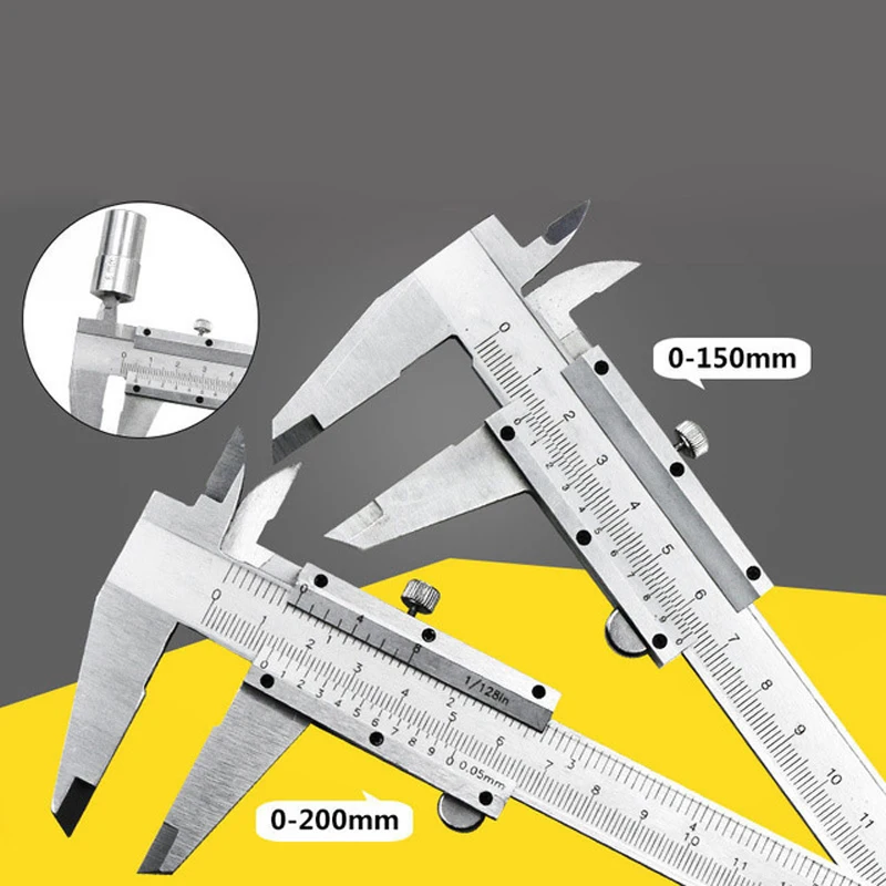 Штангенциркуль " 0-150/200 мм 0,02 Металл Штангенциркули микрометр измерительный инструмент