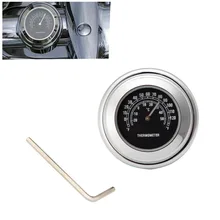 7/" 1" мотоцикл термометр с циферблатом мотоцикл рулевой термометр черный циферблат водонепроницаемый Подходит универсальный Cruiser 22 мм до 25 мм