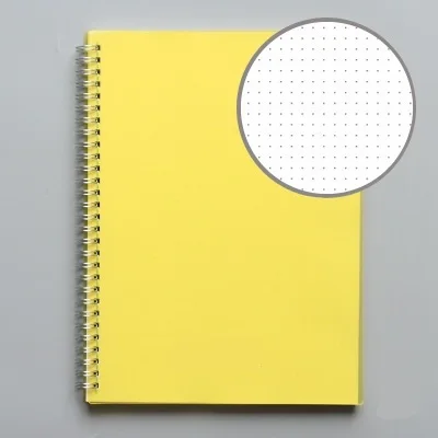 A5 цветная ПП Обложка Dot/сетка/пустая/линия катушки блокнот для рисования детей - Цвет: yellow dot