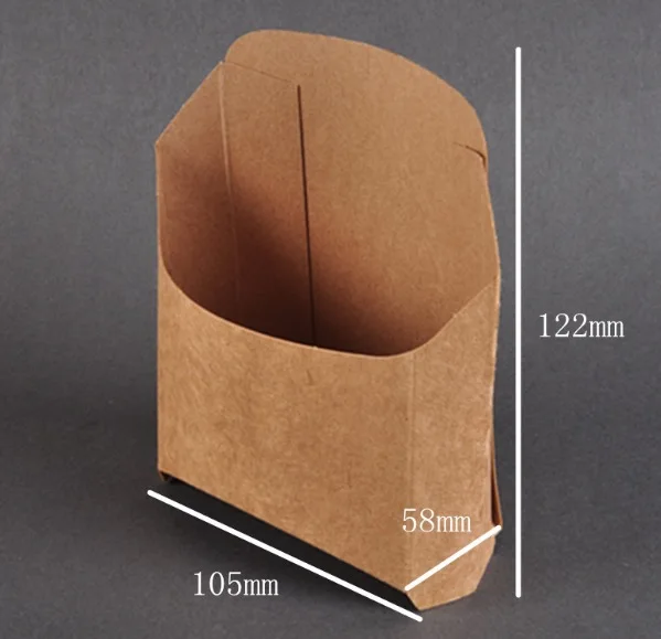 

100PCS/LOT 105x122mm Disposable Chicken Roll Box French Fries Kraft Paper Boxes