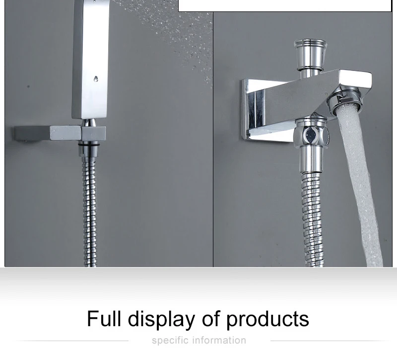 Waterfall LED Shower Faucet Set Contemporary  Bathroom Rain Shower Head  Side Spray  Large Water Flow Bath Valve (9)