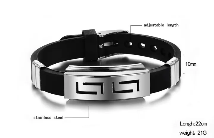 OPK-2016-New-Fashion-Jewelry-Silicone-Rubber-Silver-Slippy-Hollow-Strip-Grain-Stainless-Steel-Men-Bracelet (3)