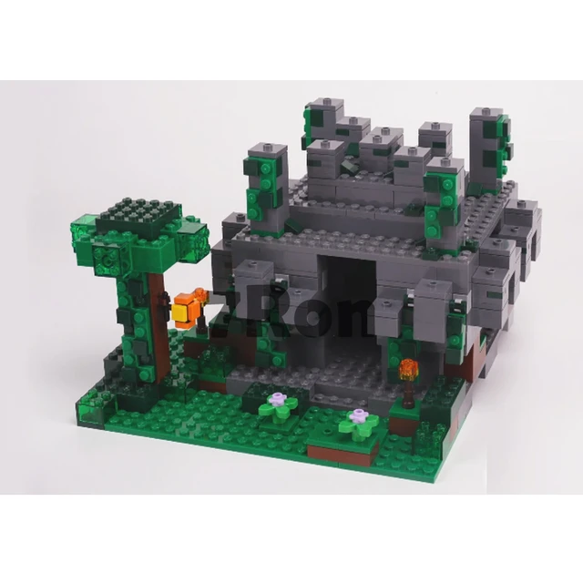 レゴと互換性ブロック Minecraft ジャングル寺構築のおもちゃ趣味レンガ子供