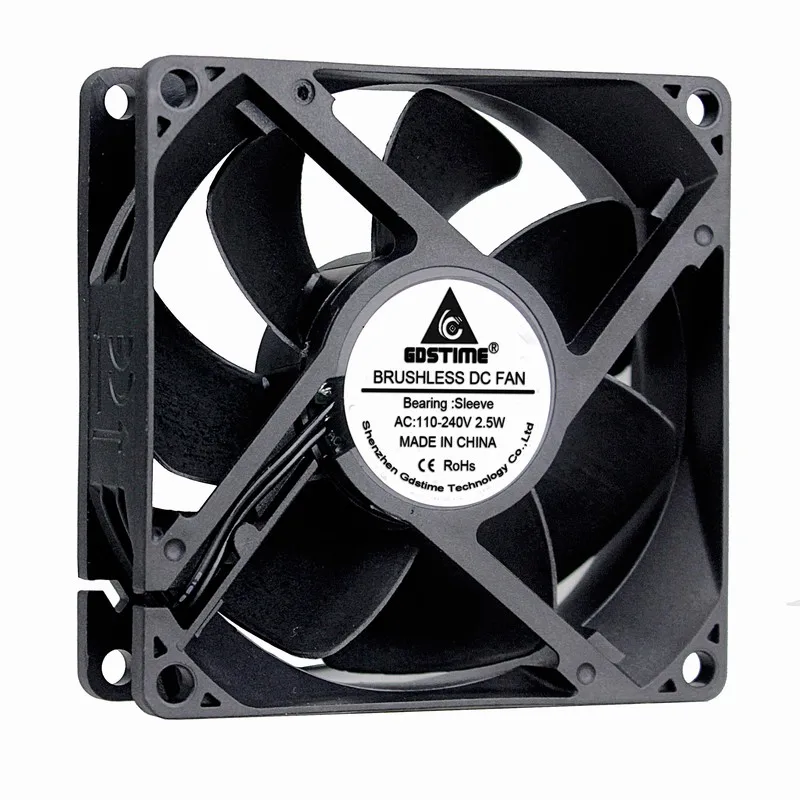 2 шт. Gdstime DC EC 110V 120V 220V 240V 80mm x 25mm 8cm Электрический осевой охладитель провода с